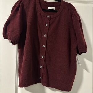 Nine West Burgundy Button-Up Shirt